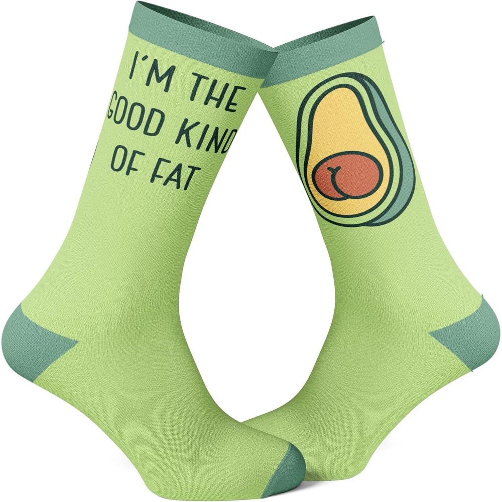 imageCrazy Dog TShirts Womens Im The Good Kind Of Fat Socks Funny Avocado Pit Butt Cheeks Footwear