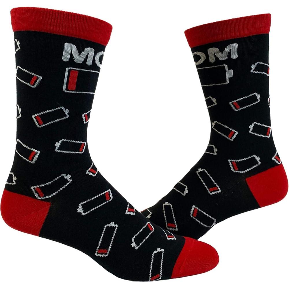 imageCrazy Dog TShirts Womens Mom Battery Empty Socks Funny Technology Mobile Phone Parenting Graphic Novelty Footwear