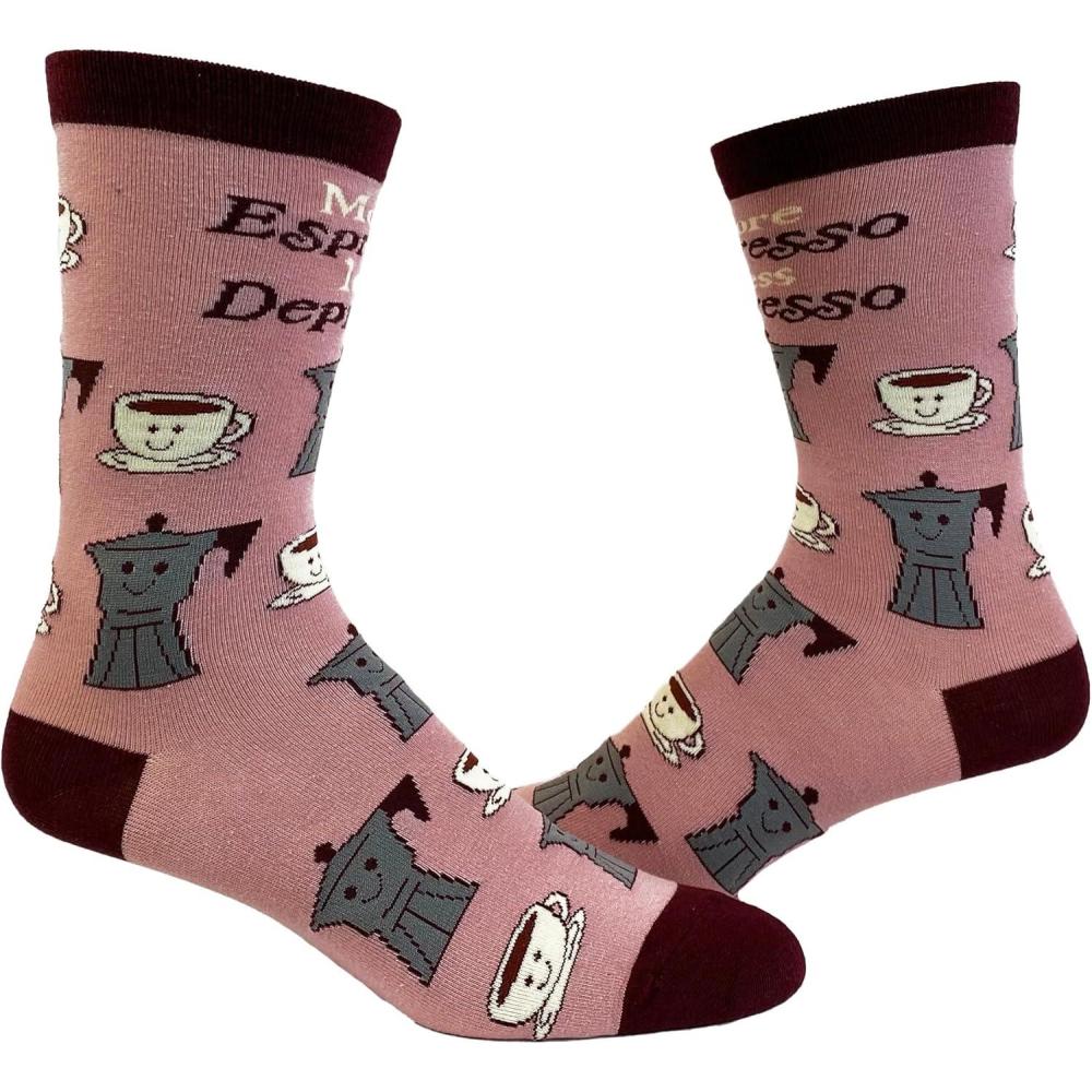 imageCrazy Dog TShirts Womens Sarcastic Socks Cute Socks with Funny Graphic Designs Novelty Socks for WomenEspresso Depresso