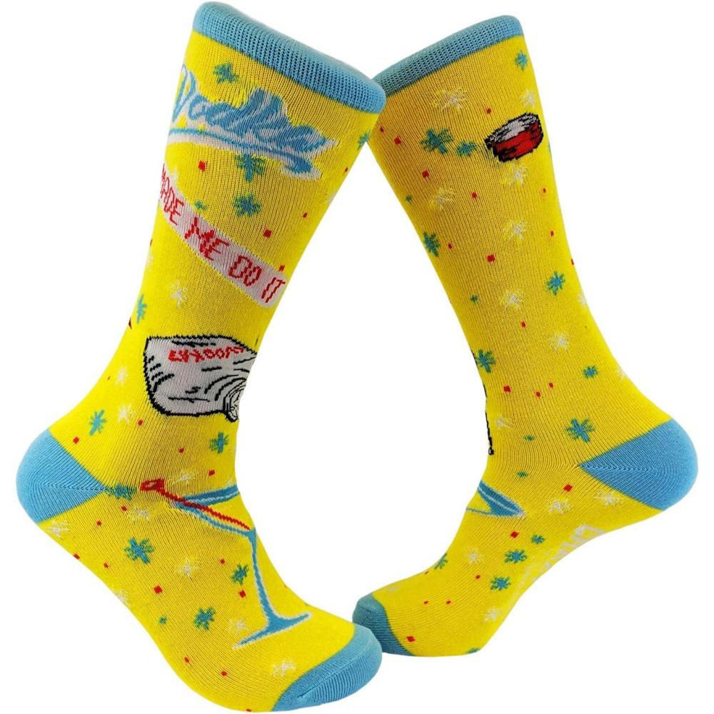imageCrazy Dog TShirts Womens Sarcastic Socks Cute Socks with Funny Graphic Designs Novelty Socks for WomenVodka Made Me