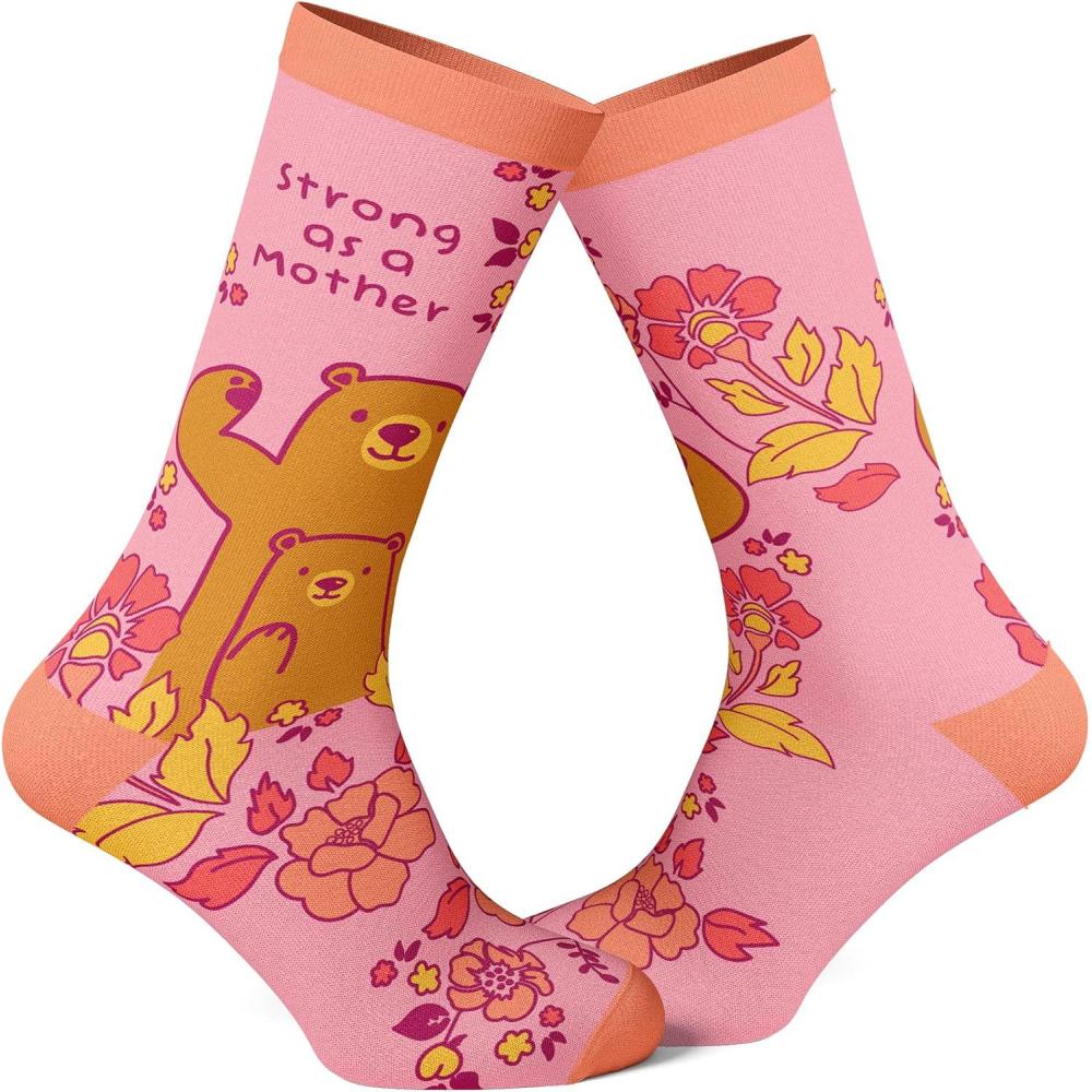 imageCrazy Dog TShirts Womens Strong As A Mother Socks Cute Mothers Day Momma Bear Parenting Graphic Footwear