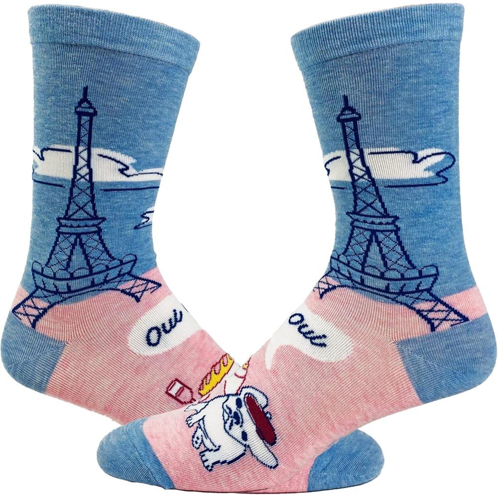 imageWomens Oui Oui French Bulldog Socks Funny Sarcastic Pet Puppy Lover Novelty Dog Footwear