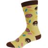 Crazy Dog T-Shirts Funny Coffee and Donut Socks for Women – Breakfast Brunch Crew Socks with Vintage Food Print – Soft Cotton Blend Novelty Footwear for Morning Lovers and Foodie Gifting