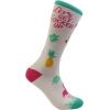Crazy Dog T-Shirts Funny Flamingo Socks for Women – Lets Get Flocked Up Tropical Crew Socks – Pineapple and Palm Leaf Design – Cute Vacation Novelty Footwear for Summer Beach and Animal Lovers