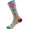 Crazy Dog T-Shirts Funny Flamingo Socks for Women – Lets Get Flocked Up Tropical Crew Socks – Pineapple and Palm Leaf Design – Cute Vacation Novelty Footwear for Summer Beach and Animal Lovers