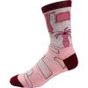 Crazy Dog T-Shirts Funny Indoor Cat Crew Socks for Women – Im an Introvert Quote Design – Soft Cotton Blend Kitty Theme – Cozy Pink Novelty Footwear for Cat Lovers and Homebodies