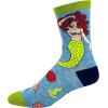 Crazy Dog T-Shirts Funny Mermaid Crew Socks for Women – Salty Bitch Novelty Ocean-Themed Cotton Socks – Beach Lover Gift with Starfish & Shells