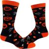 Crazy Dog T-Shirts Mens Halloween Socks Funny Spooky October Fall Footwear(2-pack Bundle Youth)
