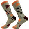Crazy Dog T-Shirts Mens Halloween Socks Funny Spooky October Fall Footwear(Cant Hear You)