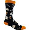 Crazy Dog T-Shirts Mens Halloween Socks Funny Spooky October Fall Footwear(Here for Booze)