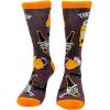 Crazy Dog T-Shirts Mens Halloween Socks Funny Spooky October Fall Footwear(Trick Or Beer)