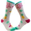 Crazy Dog T-Shirts Funny Flamingo Socks for Women – Lets Get Flocked Up Tropical Crew Socks – Pineapple and Palm Leaf Design – Cute Vacation Novelty Footwear for Summer Beach and Animal Lovers