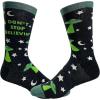 Crazy Dog T-Shirts Women’s Don’t Stop Believin’ Socks Funny UFO Space Alien Sci Fi Footwear