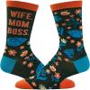 Crazy Dog T-Shirts Women’s Wife Mom Boss Socks Funny Mothers Day Gift for Awesome Mama Graphic Novelty Footwear
