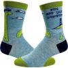 Funny Loch Ness Monster Socks for Women – Hide and Seek Champion Graphic – Comfy Blue Green Crew Socks – Novelty Cryptid Footwear for Myth Lovers and Mystery Fans