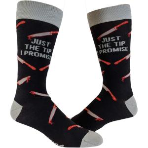 Crazy Dog T-Shirts Mens Halloween Socks Funny Spooky October Fall Footwear(Just the Tip)