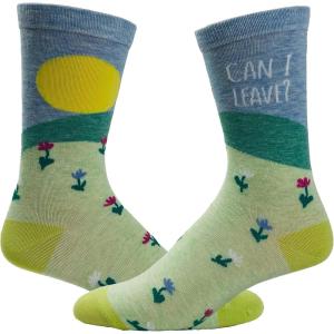 Crazy Dog T-Shirts Women’s Can I Leave Socks Funny Loner Introvert Sunny Day Sarcastic Footwear
