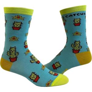 Crazy Dog T-Shirts Women’s Catcus Socks Funny Pet Cat Kitty Animal Lover Cactus Desert Graphic Novelty Footwear