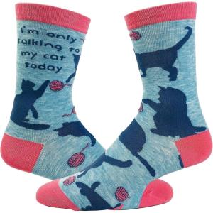 Crazy Dog T-Shirts Women’s I’m Only Talking to My Cat Today Sock Funny Pet Kitten Animal Footwear
