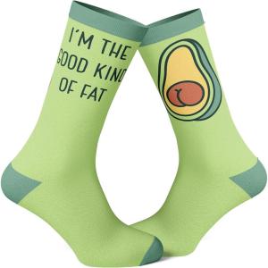 Crazy Dog T-Shirts Women’s I’m The Good Kind Of Fat Socks Funny Avocado Pit Butt Cheeks Footwear