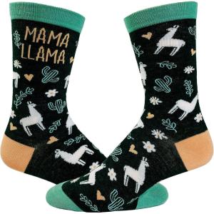 Crazy Dog T-Shirts Women’s Mama Llama Socks Funny Alpaca Mother’s Day Cute Animal Novelty Footwear