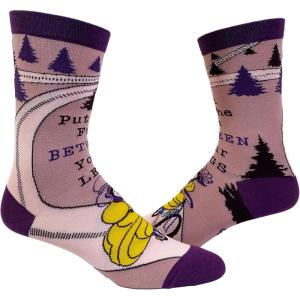 Crazy Dog T-Shirts Women’s Put The Fun Between Your Logs Socks Funny Bicycle Biking Graphic Novelty Footwear
