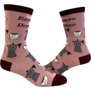 Crazy Dog T-Shirts Womens Sarcastic Socks Cute Socks with Funny Graphic Designs Novelty Socks for Women(Espresso Depresso)