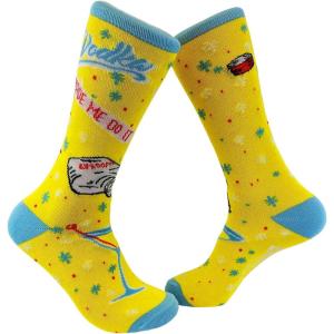 Crazy Dog T-Shirts Womens Sarcastic Socks Cute Socks with Funny Graphic Designs Novelty Socks for Women(Vodka Made Me)