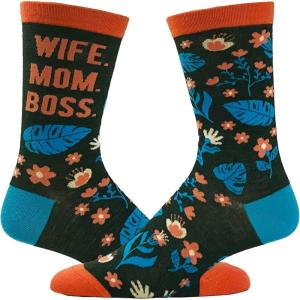 Crazy Dog T-Shirts Women’s Wife Mom Boss Socks Funny Mothers Day Gift for Awesome Mama Graphic Novelty Footwear