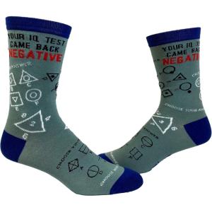 Crazy Dog T-Shirts Women’s Your IQ Test Came Back Negative Socks Funny Dumb Insult Sarcastic Footwear