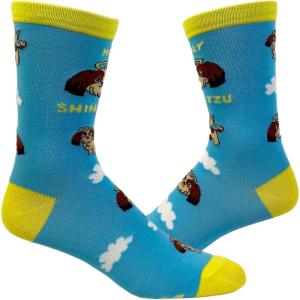 Women’s Holy Shih-Tzu Socks Funny Pet Puppy Dog Animal Lover Angel Graphic Novelty Footwear