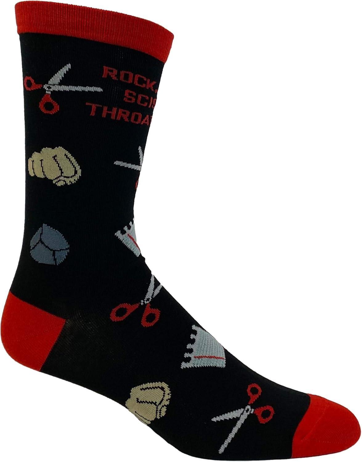 imageCrazy Dog TShirts Mens Rock Paper Scissors Throat Punch Socks Funny Sarcastic Hilarious Novelty