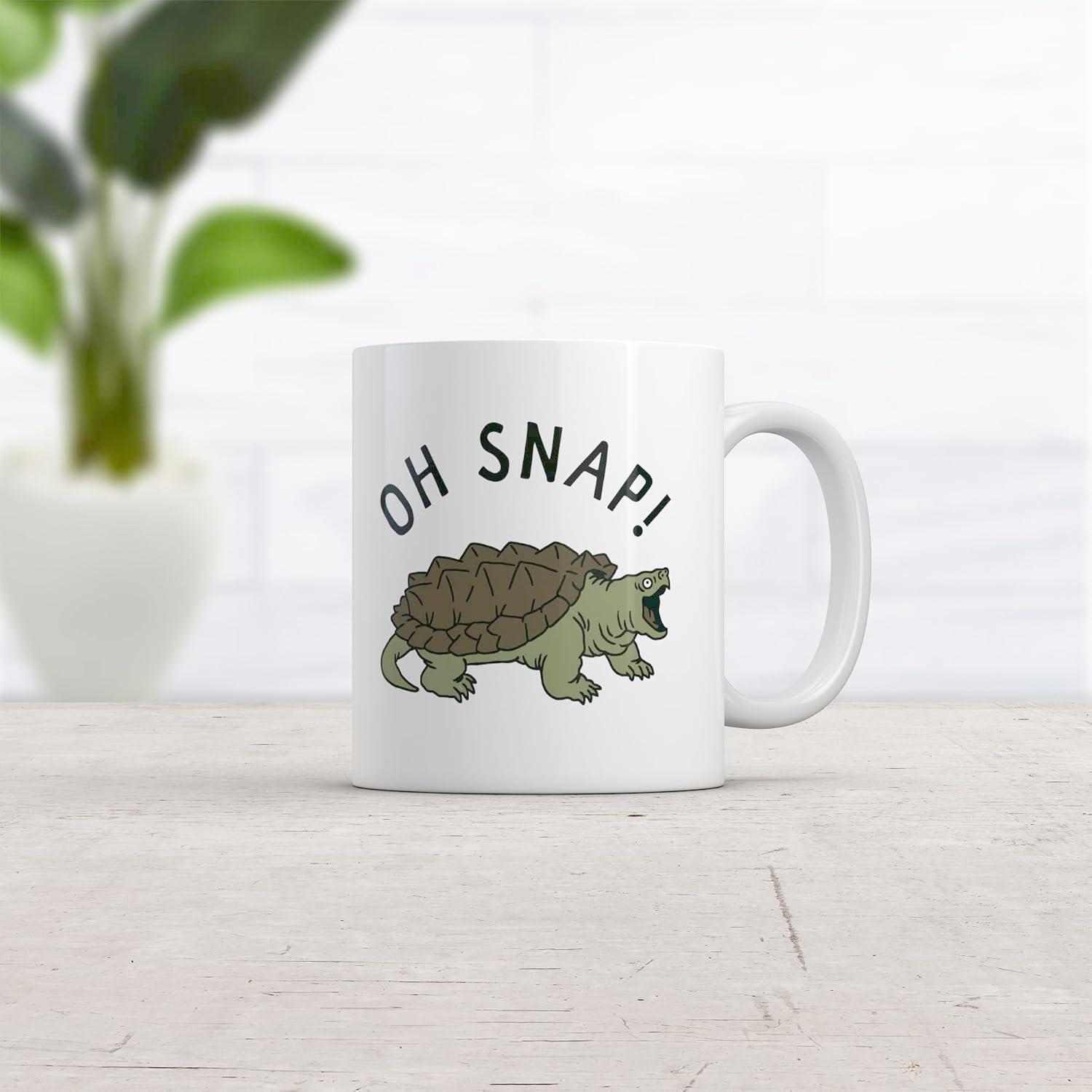 imageCrazy Dog TShirts Oh Snap Mug Funny Snapping Turtle Joke Novelty Cup11oz