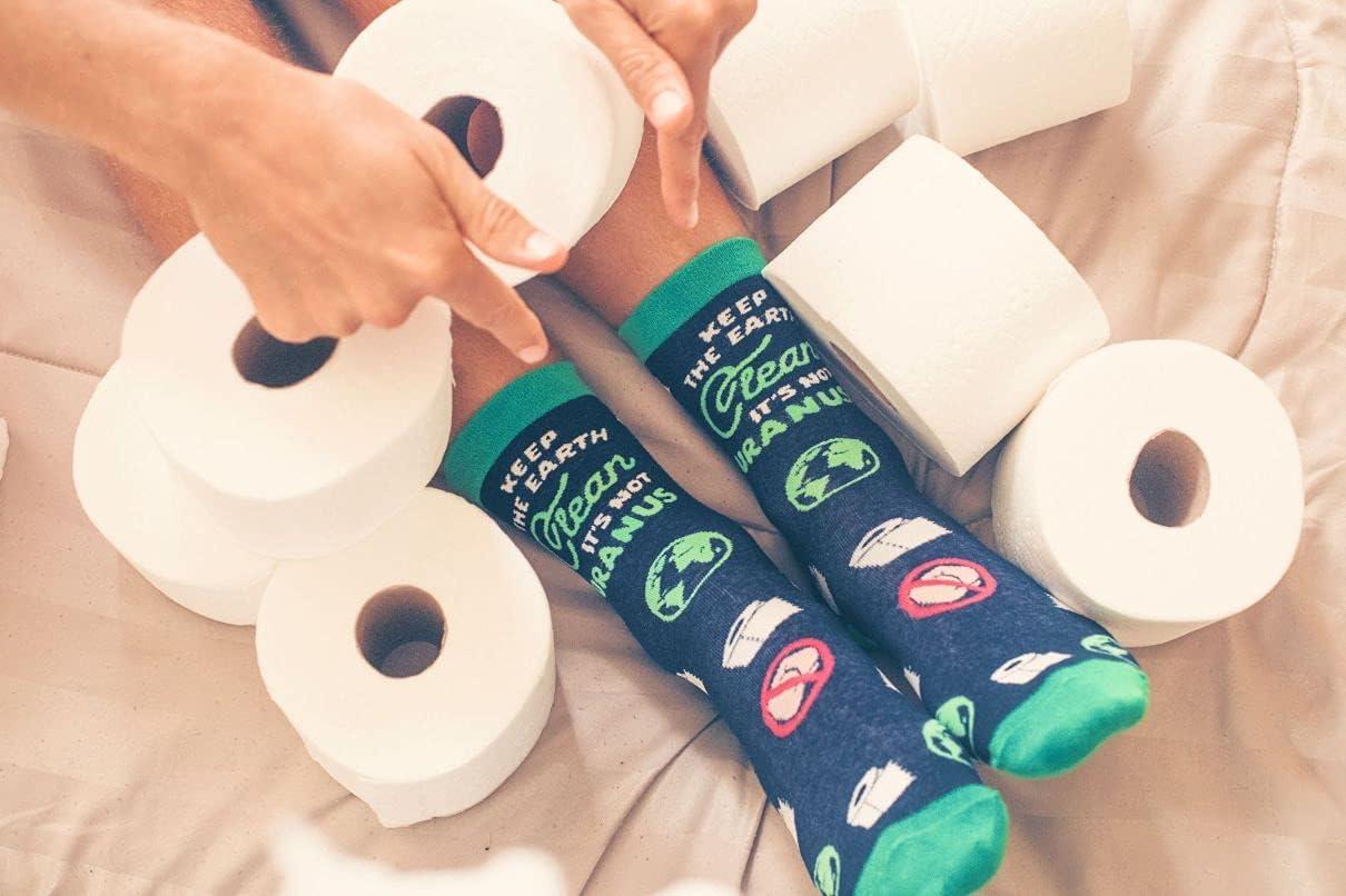 imageCrazy Dog TShirts Womens Keep The Earth Clean Its Not Uranus Socks Funny Toilet Space Humor Graphic Footwear