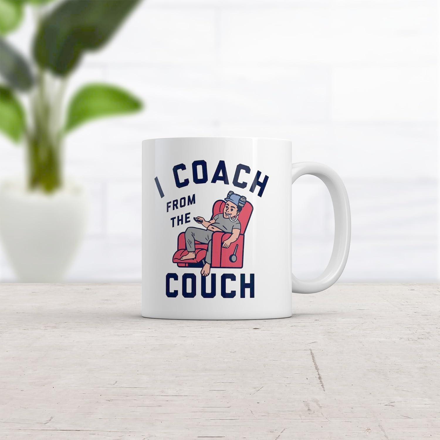 imageI Coach From The Couch Mug Funny Lazy Sports Fan Joke Cup11oz