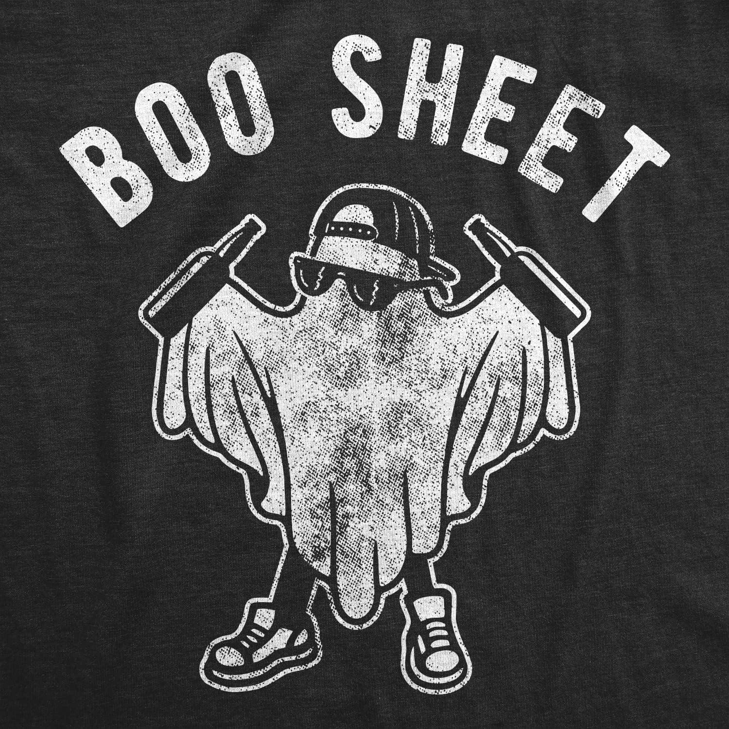 imageMens Boo Sheet T Shirt Funny Halloween Party Ghost Costume Beer Sarcastic TeeHeather Black