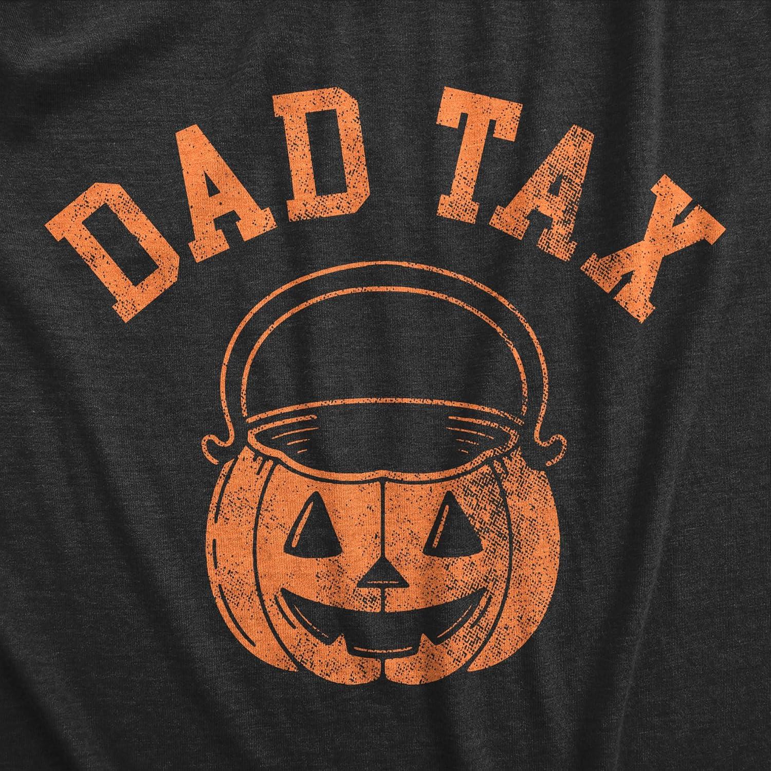 imageMens Dad Tax T Shirt Funny Halloween Trick Or Treat Candy Joke Tee for GuysHeather Black Dadtax