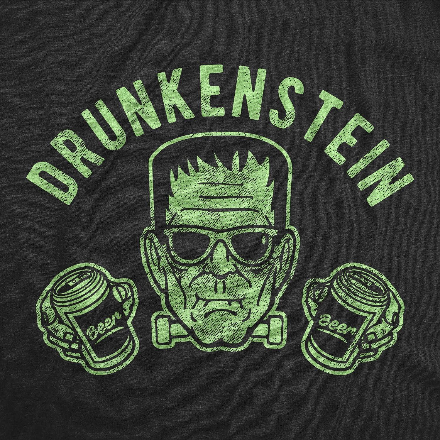 imageMens Drunkenstein T Shirt Funny Frankenstein Beer Halloween Party Graphic TeeHeather Black