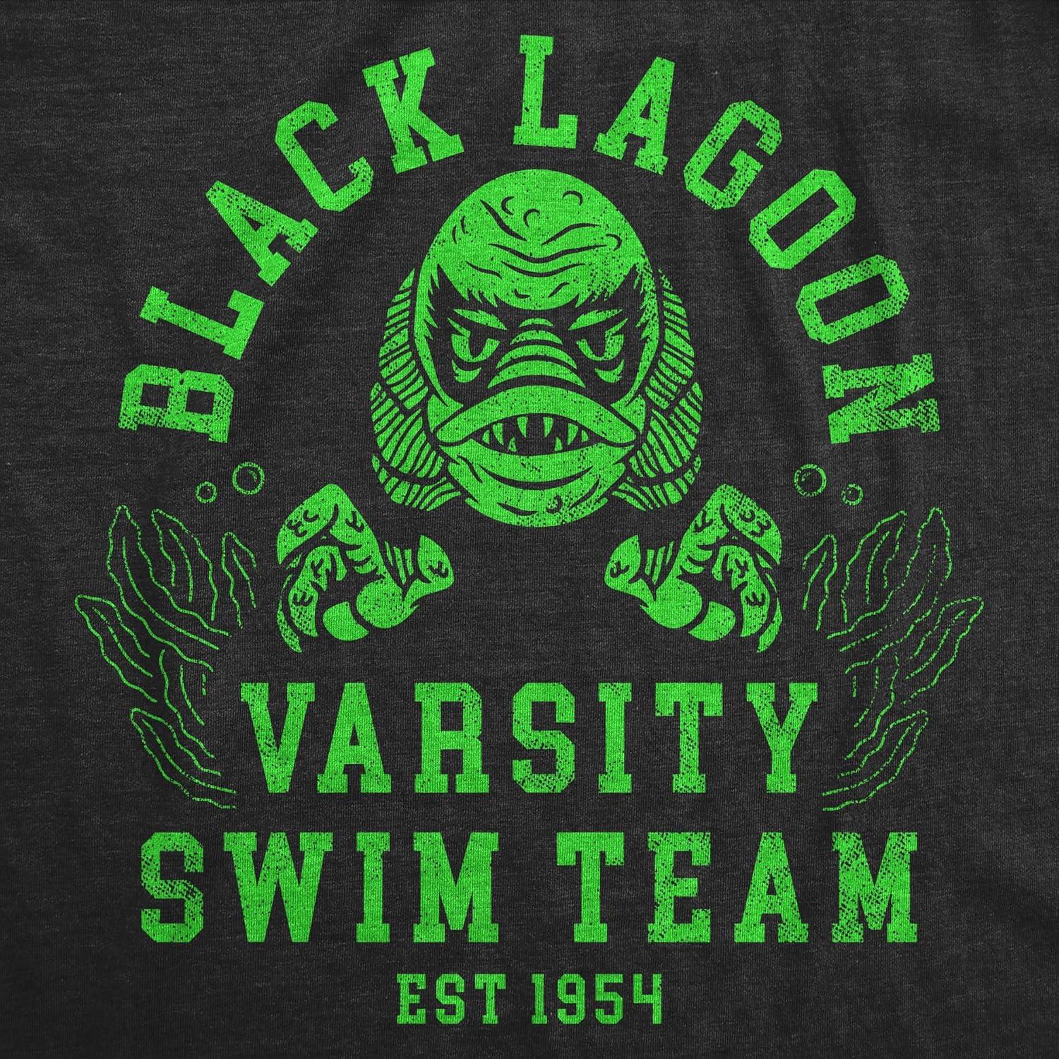 imageMens Funny T Shirts Black Lagoon Varsity Swim Team Sarcastic Halloween Graphic Tee for Men