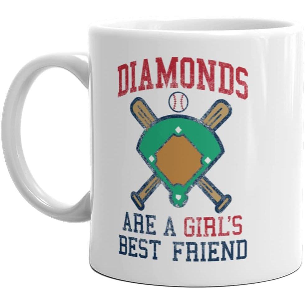imageCrazy Dog TShirts Diamonds Are A Girls Best Friend Mug Funny Baseball Softball Player Coffee Cup11oz