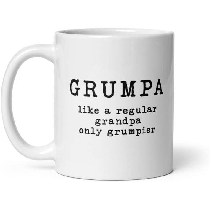 imageCrazy Dog TShirts Grumpa Coffee Mug Like a Regular Grandpa Only Grumpier Funny Gift for Grumpy Granddad Fathers Day Retirement 11oz White Ceramic Cup