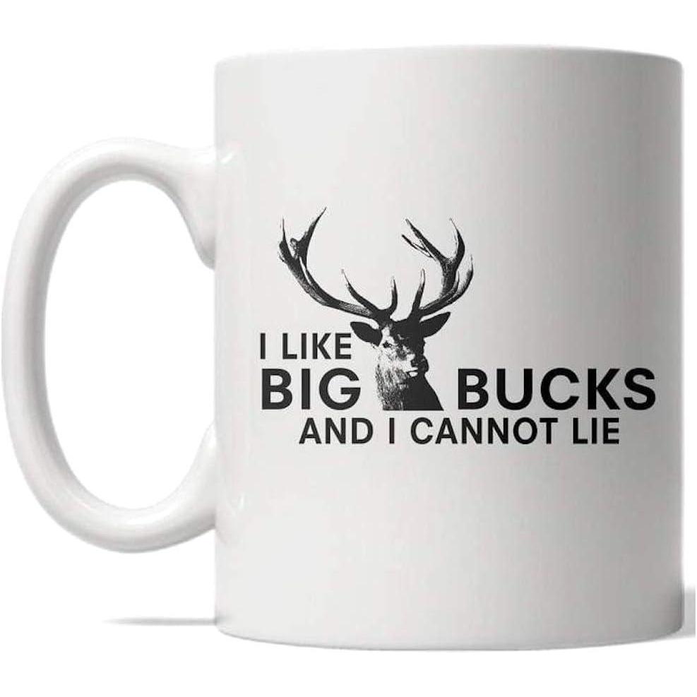 imageCrazy Dog TShirts I Like Big Bucks Mug Funny Deer Hunting Fathers Day Coffee Cup 11oz