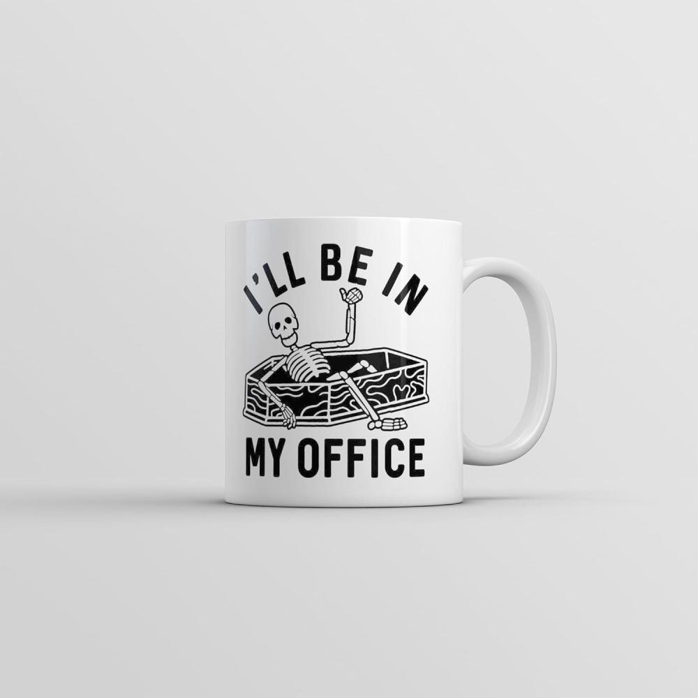 imageCrazy Dog TShirts Ill Be In My Office Mug Funny Halloween Dead Skeleton Coffin Joke Cup11oz
