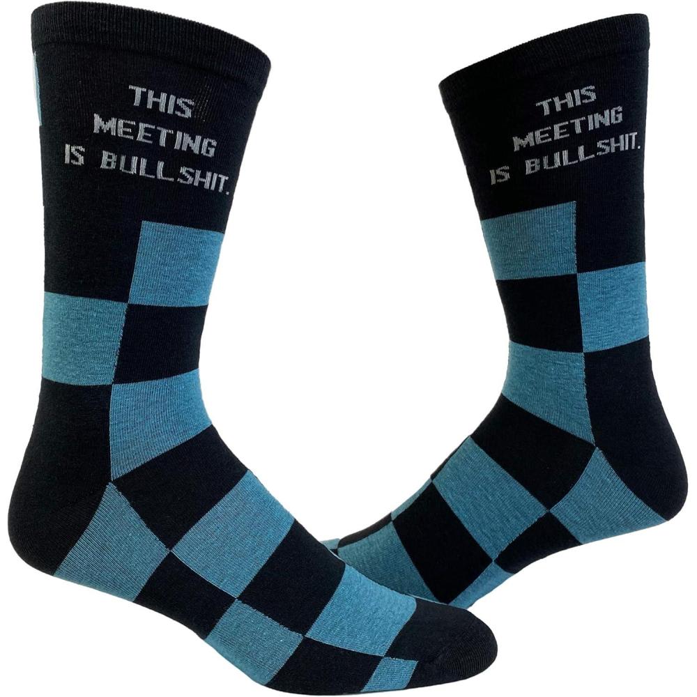 imageCrazy Dog TShirts This Meeting Is Bullshit Socks Funny Office Work Graphic Novelty Footwear