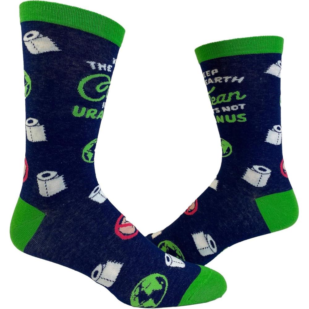 imageCrazy Dog TShirts Womens Keep The Earth Clean Its Not Uranus Socks Funny Toilet Space Humor Graphic Footwear