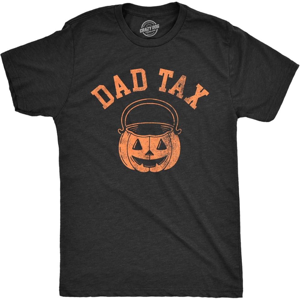 imageMens Dad Tax T Shirt Funny Halloween Trick Or Treat Candy Joke Tee for GuysHeather Black Dadtax