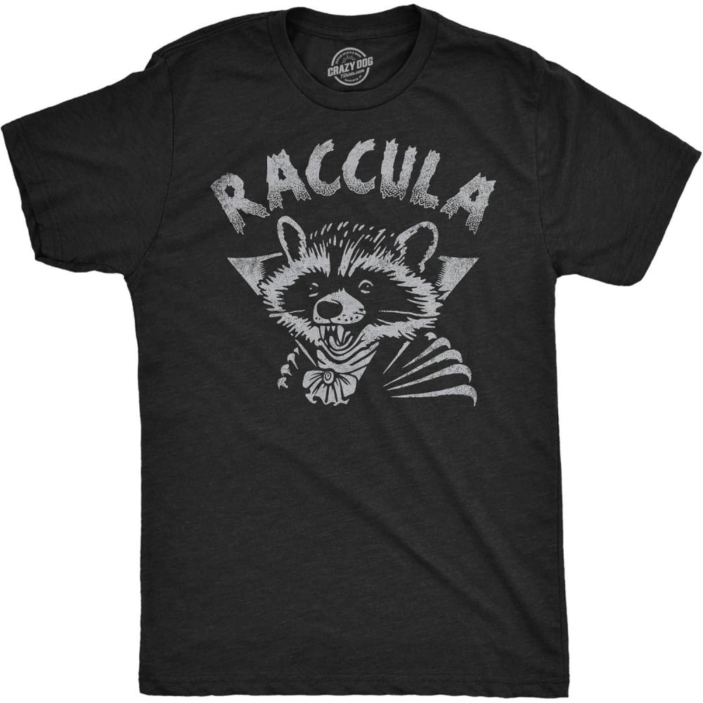 imageMens Funny T Shirts Raccula Sarcastic Halloween Vampire Graphic Raccoon Novelty Tee for Men