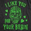 Mens Zombies I Like You for Your Brain T Shirt Funny Halloween Apolcalypse Graphic Tee(Heather Black)