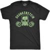 Mens Drunkenstein T Shirt Funny Frankenstein Beer Halloween Party Graphic Tee(Heather Black)