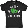 Mens Funny T Shirts Built Different Sarcastic Frankenstein Graphic Novelty Halloween Tee for Men